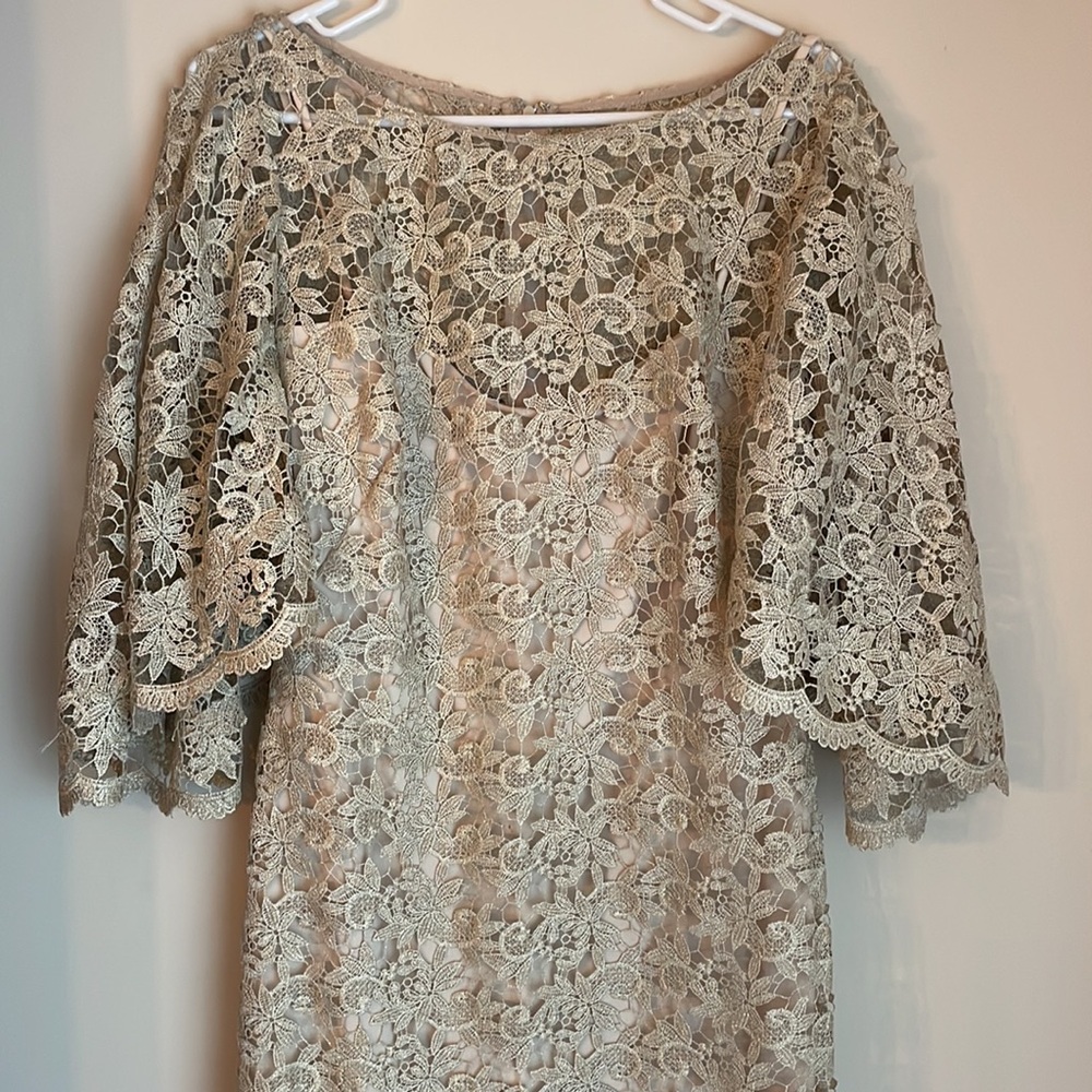 Ralph Lauren Gold Metallic Lace Dress